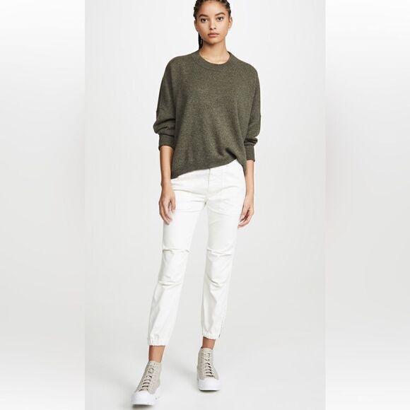 NILI LOTAN Cropped Military Pant in Eggshell - Picture 6 of 15